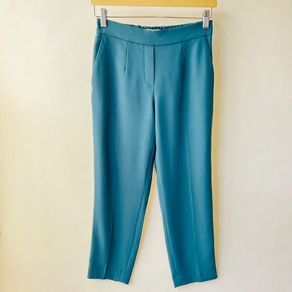 Babaton Conan crop pants, green/teal color, Size 2 - Picture 1 of 8